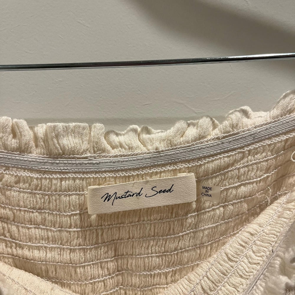 Cream Ruffled Mini Skirt - Picture 3 of 4